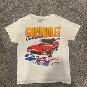 Chemistry White Chevrolet Camaro Graphic Tee - Red Car Print